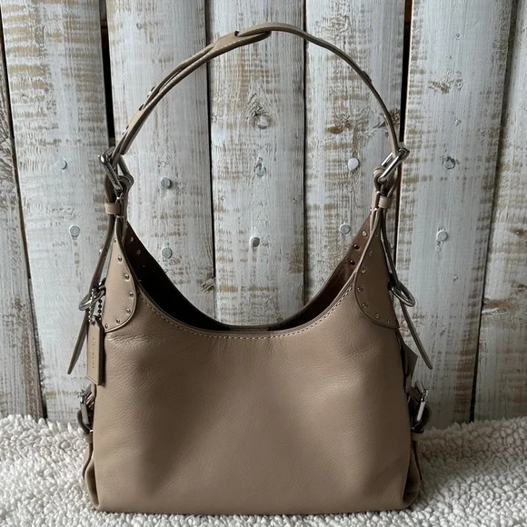 Coach Cargo Leather Shoulder Bag Purse Pebble New NWT - Picture 1 of 9